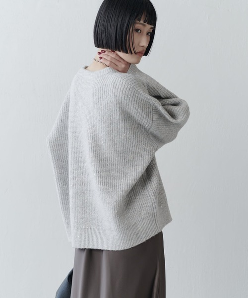 Lui's（ルイス）の「ラメスパンコールニットプルオーバー（ニット/セーター・レディース・ブラウン/ブラック/グレー・FREE）」の16枚目の写真