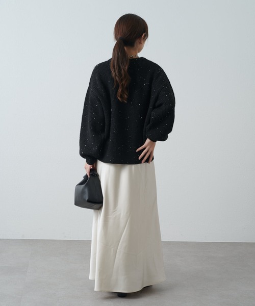 Lui's（ルイス）の「ラメスパンコールニットプルオーバー（ニット/セーター・レディース・ブラウン/ブラック/グレー・FREE）」の4枚目の写真