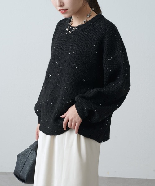 Lui's（ルイス）の「ラメスパンコールニットプルオーバー（ニット/セーター・レディース・ブラウン/ブラック/グレー・FREE）」の21枚目の写真