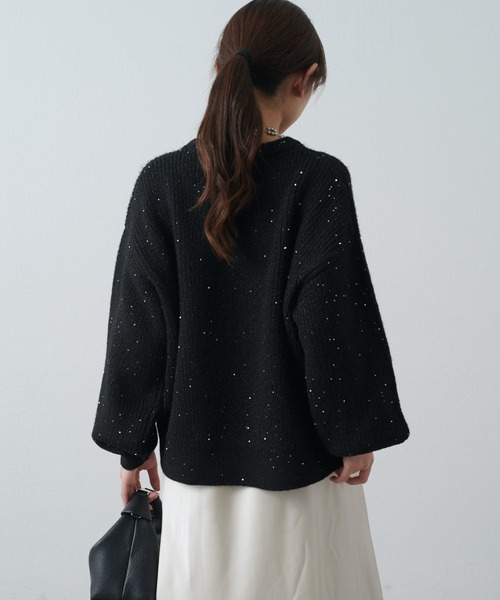 Lui's（ルイス）の「ラメスパンコールニットプルオーバー（ニット/セーター・レディース・ブラウン/ブラック/グレー・FREE）」の22枚目の写真