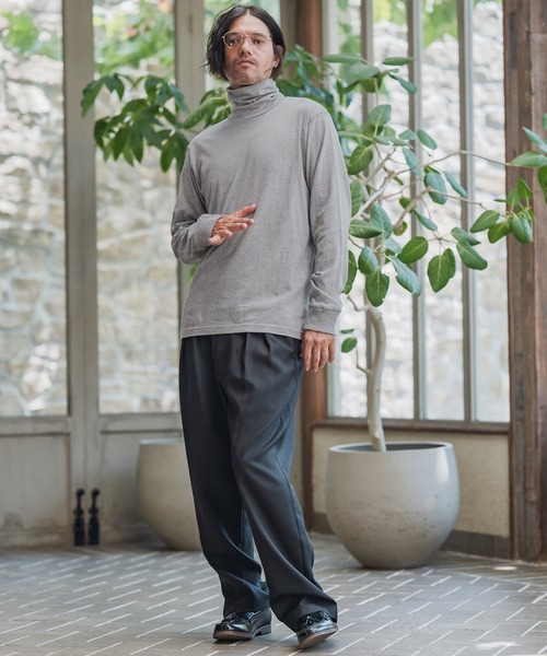 CAMBIO(カンビオ)の「mlt5431-サイドスリットタートルネックカットソー(CAM-6568)(Tシャツ/カットソー・メンズ・ブラック/オフホワイト/杢グレー・M/L)」の15枚目の写真