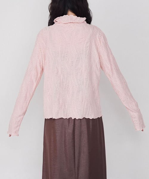 forksy.】ジオメトリックデザイン シアーハイネックメローロング