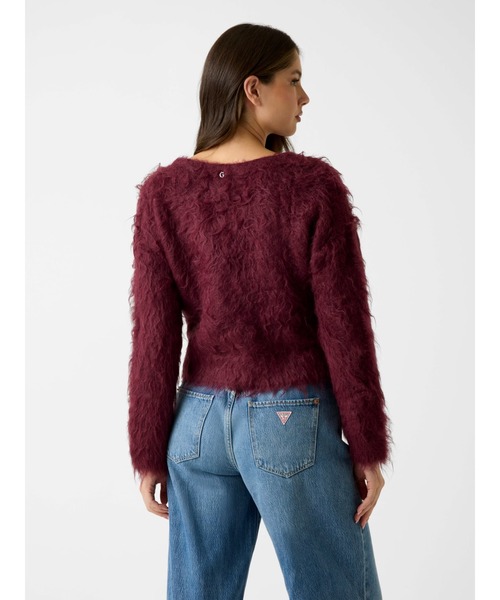 Long Sleeves V-neck Tomiko Bow Button Cardi カーディガン | GUESS