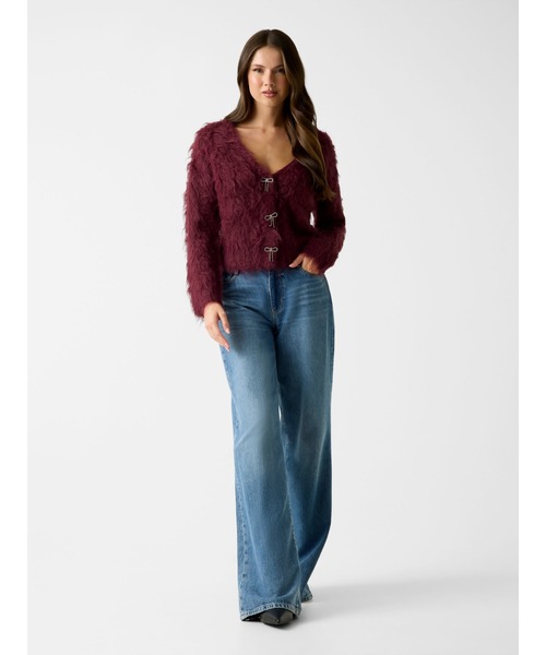 FRAMeWORK 馬刺繍 カーディガン ネイビー/レッド Horseインターシャ