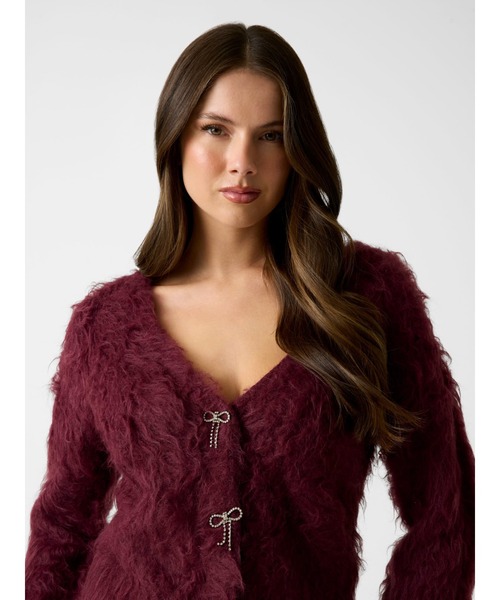 Guess(ゲス)の「Long Sleeves V-neck Tomiko Bow Button Cardi カーディガン(カーディガン/ボレロ・レディース・ボルドー・LARGE/MEDIUM/SMALL/X-SMALL)」の9枚目の写真