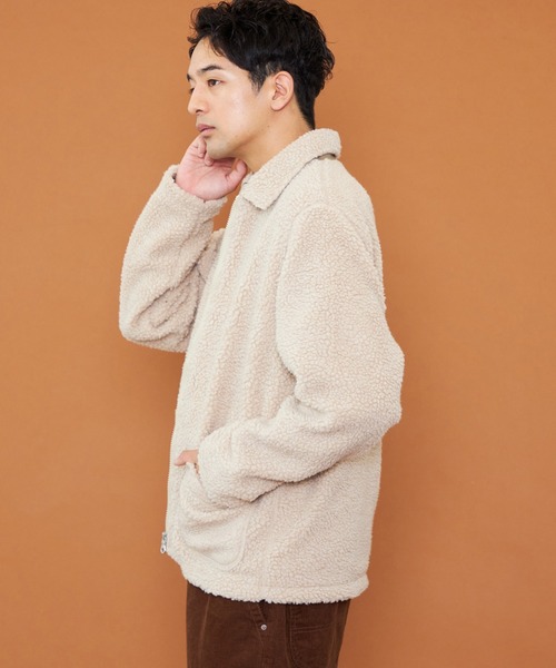 新品未使用✨自由区　ジャケット　L　ベージュ　麻混　生地マンテコ　ウォッシャブル 楽天市場】WEGO MEN'S ボアブルゾン ウィゴー ジャケット・アウター