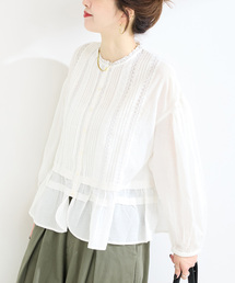 【WEB限定】手洗い可 / FANAKA / ファナカ リバーレースペプラムブラウス
