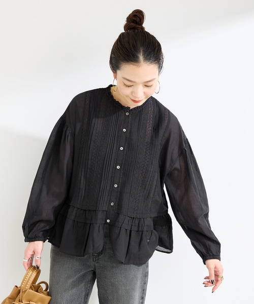 Fanaka(ファナカ)の「【WEB限定】手洗い可 / FANAKA / ファナカ リバーレースペプラムブラウス(シャツ/ブラウス・レディース・ホワイト/ブラック・FREE)」の8枚目の写真