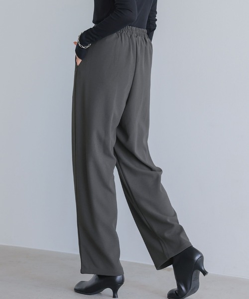 itto...(イット)の「ストレッチジョーゼットタックパンツ(スラックス・レディース・チャコール/モカ/ブラック・M/L)」の9枚目の写真
