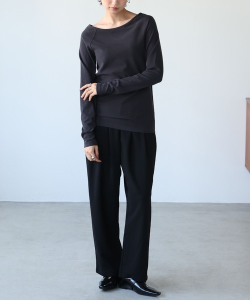 itto...(イット)の「ストレッチジョーゼットタックパンツ(スラックス・レディース・チャコール/モカ/ブラック・M/L)」の16枚目の写真