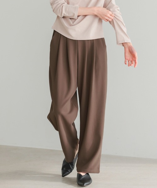 itto...(イット)の「ストレッチジョーゼットタックパンツ(スラックス・レディース・チャコール/モカ/ブラック・M/L)」の21枚目の写真