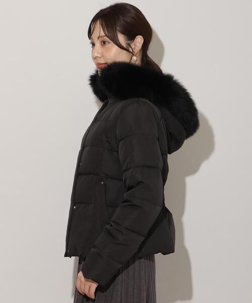 フードファーペプラムショートダウン（ダウンジャケット/コート