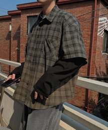 ASCLO | 【UNISEX】ASCLO／レイヤードチェックシャツ(シャツ/ブラウス)