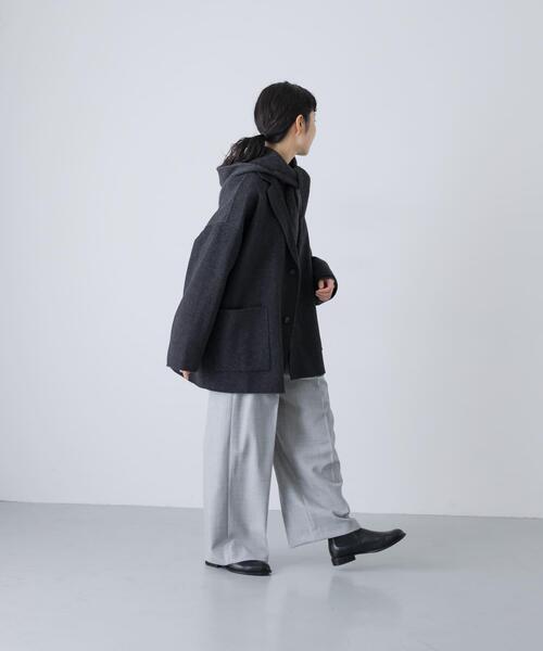 かぐれ　ウールショートジャケット　チャコール かぐれ（カグレ）の「ウールテーラードショートコート（その他