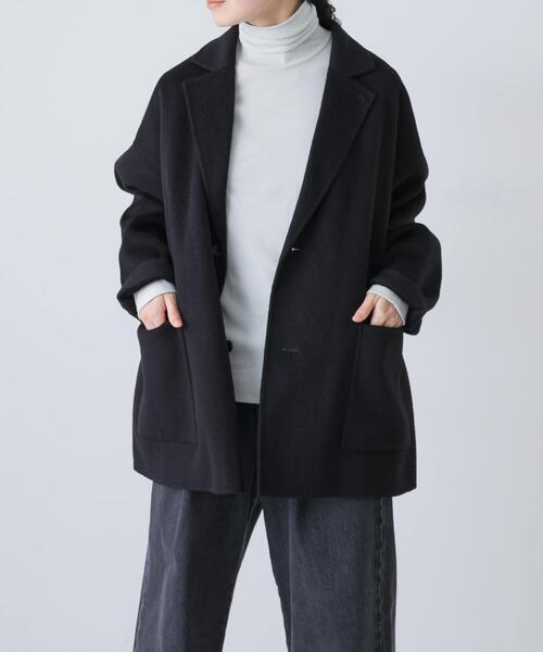 かぐれ（カグレ）の「ウールテーラードショートコート（その他アウター・レディース・チャコールグレー/ブラック/オートミール・FREE）」の14枚目の写真