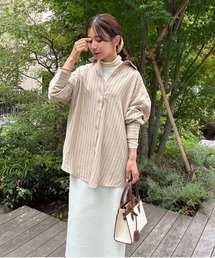 【ZOZO限定】ピーチストライプビッグシャツ