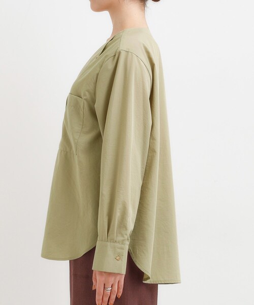 DRESKIP（ドレスキップ）の「【S-LL】大人ヘルシーなこなれ感 オープンカラーシャツ（シャツ/ブラウス・レディース・ベージュ/オリーブ・01/02/03/04）」の12枚目の写真