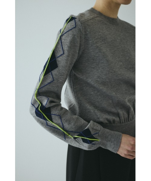 HeRIN.CYE(ヘリンドットサイ)の「Neon argyle knit tops ネオンアーガイルニットトップス(ニット/セーター・レディース・ベージュ/マジェンタ/グレー・FREE)」の7枚目の写真