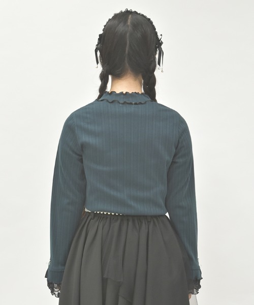 axes femme（アクシーズファム）の「ラメチュールメロープルオーバー（Tシャツ/カットソー・レディース・ダークグリーン/ワイン/ブラック/ダークブラウン/キナリ/パープル/ネイビー・FREE）」の10枚目の写真