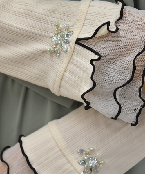 axes femme（アクシーズファム）の「ラメチュールメロープルオーバー（Tシャツ/カットソー・レディース・ダークグリーン/ワイン/ブラック/ダークブラウン/キナリ/パープル/ネイビー・FREE）」の15枚目の写真