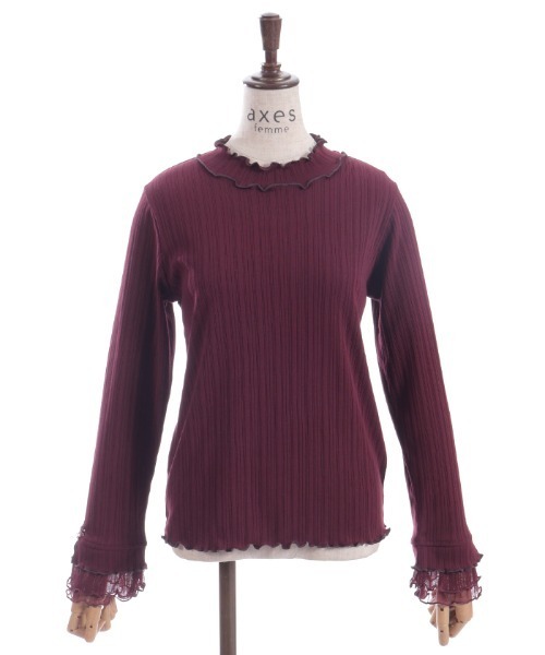 axes femme（アクシーズファム）の「ラメチュールメロープルオーバー（Tシャツ/カットソー・レディース・ダークグリーン/ワイン/ブラック/ダークブラウン/キナリ/パープル/ネイビー・FREE）」の19枚目の写真