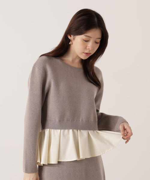 PROPORTION BODY DRESSING(プロポーションボディドレッシング)の「<ウォッシャブル>ランダムヘムペプラムニットSETUP / 1215240101(ワンピース・レディース・グレー系その他/ブラック/オフホワイト・P/S/MEDIUM)」の17枚目の写真