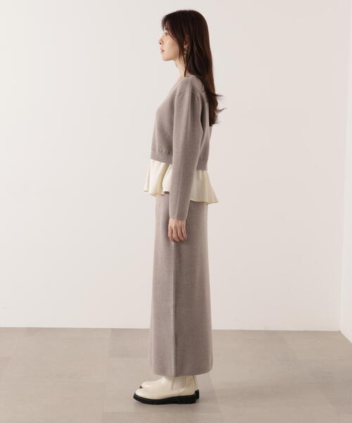 PROPORTION BODY DRESSING(プロポーションボディドレッシング)の「<ウォッシャブル>ランダムヘムペプラムニットSETUP / 1215240101(ワンピース・レディース・グレー系その他/ブラック/オフホワイト・P/S/MEDIUM)」の21枚目の写真