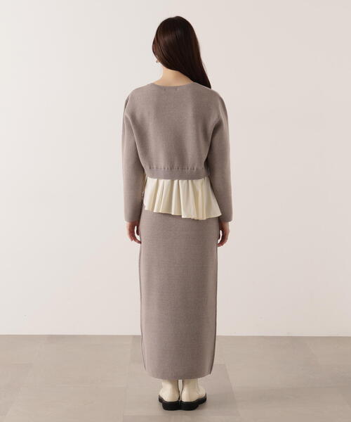 PROPORTION BODY DRESSING(プロポーションボディドレッシング)の「<ウォッシャブル>ランダムヘムペプラムニットSETUP / 1215240101(ワンピース・レディース・グレー系その他/ブラック/オフホワイト・P/S/MEDIUM)」の22枚目の写真