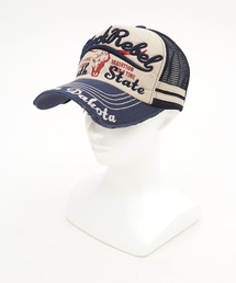 an meets zakka（アンミツザッカ）の「an meets zakka ロゴ刺繍＆アメカジプリントレトロメッシュキャップ（キャップ）」