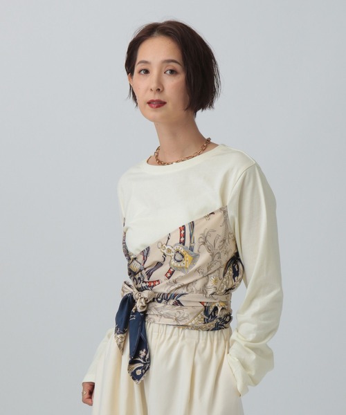 LEPSIM(レプシィム)の「スカーフビスチェ風長袖プルオーバー 603885(Tシャツ/カットソー・レディース・ブラック/ブラウン/アイボリー・FREE)」の20枚目の写真