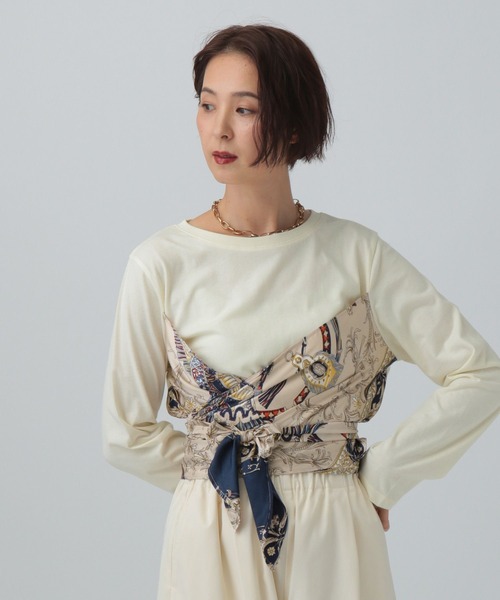LEPSIM(レプシィム)の「スカーフビスチェ風長袖プルオーバー 603885(Tシャツ/カットソー・レディース・ブラック/ブラウン/アイボリー・FREE)」の22枚目の写真