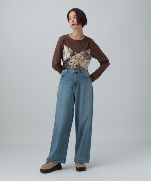 LEPSIM(レプシィム)の「スカーフビスチェ風長袖プルオーバー 603885(Tシャツ/カットソー・レディース・ブラック/ブラウン/アイボリー・FREE)」の7枚目の写真