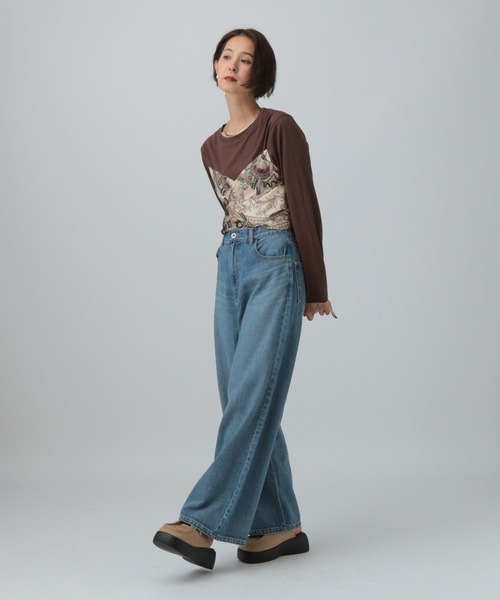 LEPSIM(レプシィム)の「スカーフビスチェ風長袖プルオーバー 603885(Tシャツ/カットソー・レディース・ブラック/ブラウン/アイボリー・FREE)」の8枚目の写真