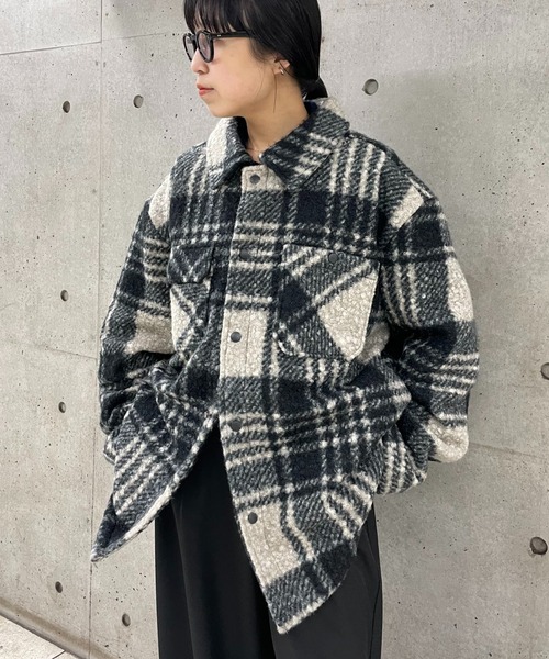 COLONY 2139(コロニートゥーワンスリーナイン)の「チェック圧縮ブークレーCPOジャケット(その他アウター・メンズ・ブラック/ブラウン・LARGE/MEDIUM)」の1枚目の写真