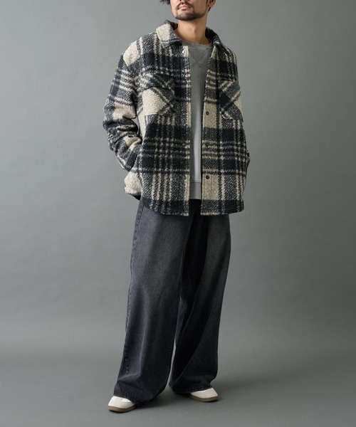 COLONY 2139(コロニートゥーワンスリーナイン)の「チェック圧縮ブークレーCPOジャケット(その他アウター・メンズ・ブラック/ブラウン・LARGE/MEDIUM)」の11枚目の写真