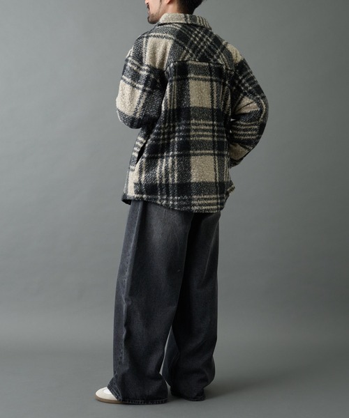 COLONY 2139(コロニートゥーワンスリーナイン)の「チェック圧縮ブークレーCPOジャケット(その他アウター・メンズ・ブラック/ブラウン・LARGE/MEDIUM)」の13枚目の写真