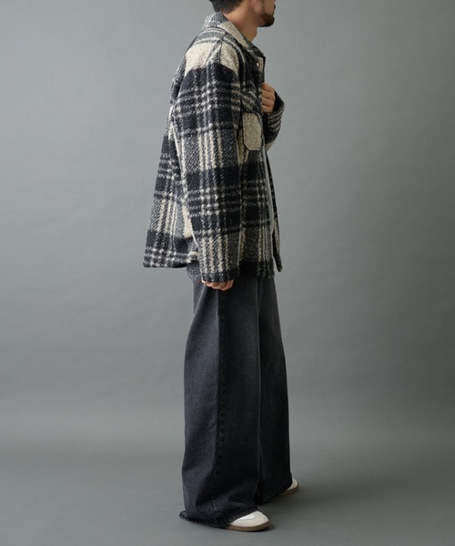 COLONY 2139(コロニートゥーワンスリーナイン)の「チェック圧縮ブークレーCPOジャケット(その他アウター・メンズ・ブラック/ブラウン・LARGE/MEDIUM)」の14枚目の写真