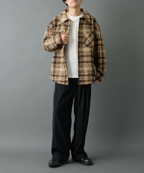 COLONY 2139(コロニートゥーワンスリーナイン)の「チェック圧縮ブークレーCPOジャケット(その他アウター・メンズ・ブラック/ブラウン・LARGE/MEDIUM)」の15枚目の写真