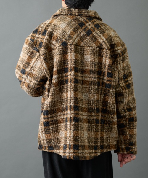 COLONY 2139(コロニートゥーワンスリーナイン)の「チェック圧縮ブークレーCPOジャケット(その他アウター・メンズ・ブラック/ブラウン・LARGE/MEDIUM)」の9枚目の写真