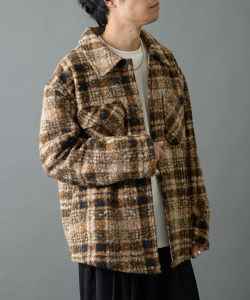 COLONY 2139(コロニートゥーワンスリーナイン)の「チェック圧縮ブークレーCPOジャケット(その他アウター・メンズ・ブラック/ブラウン・LARGE/MEDIUM)」の10枚目の写真