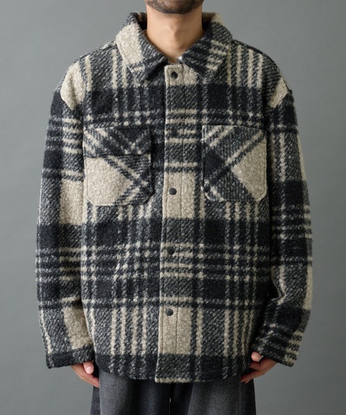 COLONY 2139(コロニートゥーワンスリーナイン)の「チェック圧縮ブークレーCPOジャケット(その他アウター・メンズ・ブラック/ブラウン・LARGE/MEDIUM)」の19枚目の写真