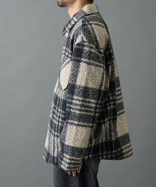 COLONY 2139(コロニートゥーワンスリーナイン)の「チェック圧縮ブークレーCPOジャケット(その他アウター・メンズ・ブラック/ブラウン・LARGE/MEDIUM)」の20枚目の写真