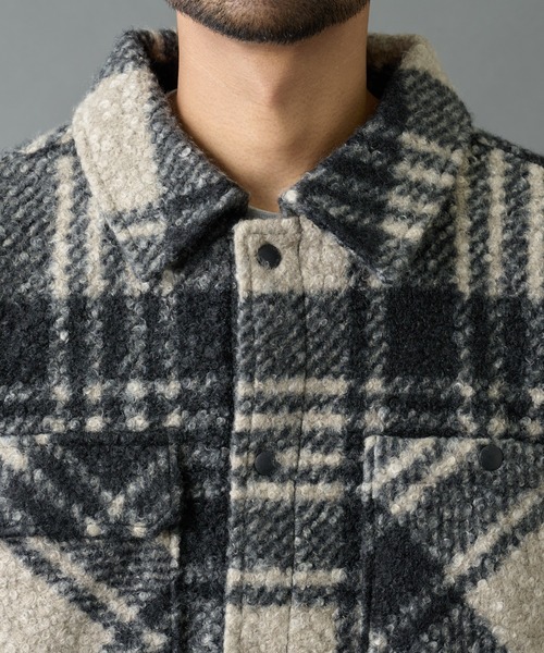 COLONY 2139(コロニートゥーワンスリーナイン)の「チェック圧縮ブークレーCPOジャケット(その他アウター・メンズ・ブラック/ブラウン・LARGE/MEDIUM)」の22枚目の写真
