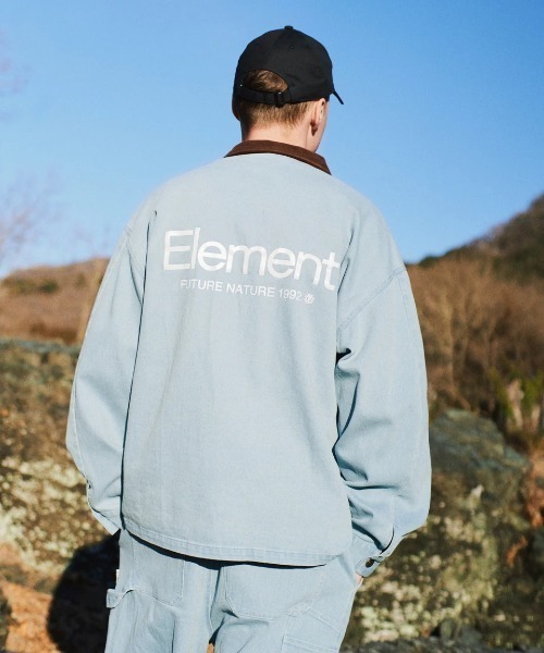 ELEMENT（エレメント）の「ELEMENT メンズ DUTY CHORE JACKET ジャケット 【2025年秋冬モデル】 @autumn/エレメントストレッチデニムブルゾン（ブルゾン・メンズ・ホワイト系その他/ライトブルー/インディゴブルー・MEDIUM/LARGE/X-LARGE）」の3枚目の写真