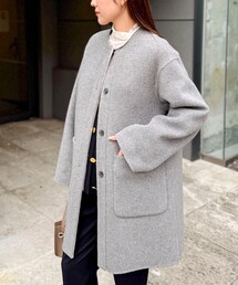 NOLLEY’S | バイカラーリバーコート(ノーカラーコート)