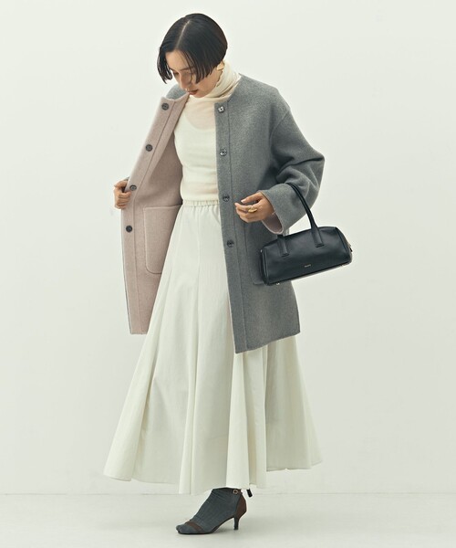 セール】バイカラーリバーコート（ノーカラーコート）｜NOLLEY'S