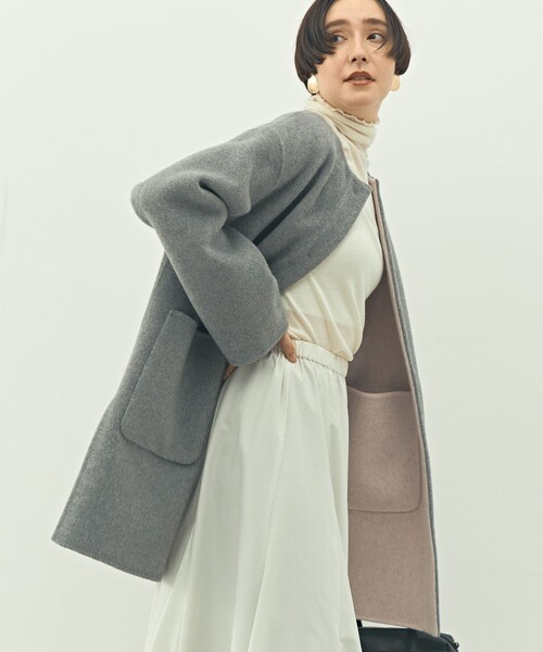 バイカラーリバーコート（ノーカラーコート）｜NOLLEY'S（ノーリーズ