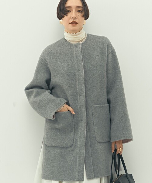 バイカラー リバーシブル ノーカラーコート URBAN RESEARCH（アーバンリサーチ）の「バイカラーリバーノーカラー