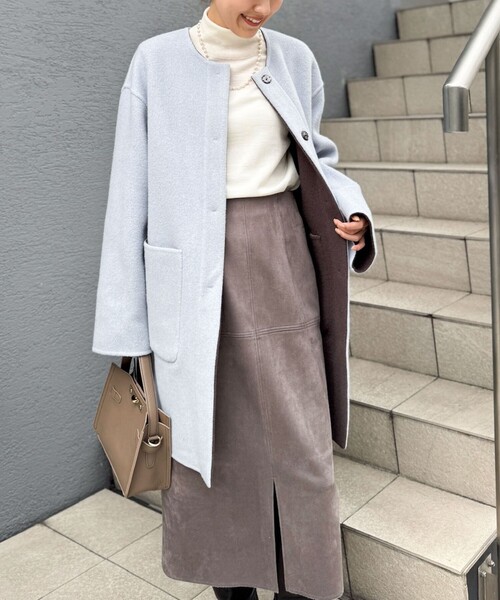 セール】バイカラーリバーコート（ノーカラーコート）｜NOLLEY'S