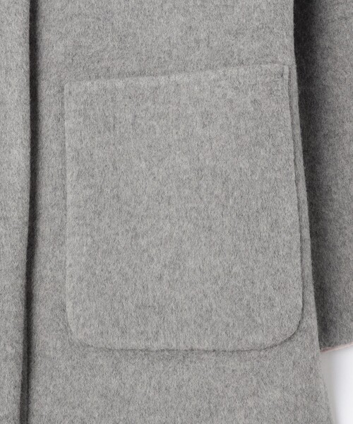 NOLLEY’S（ノーリーズ）の「バイカラーリバーコート（ノーカラーコート・レディース・ブラウン/ライトグレー・38）」の16枚目の写真